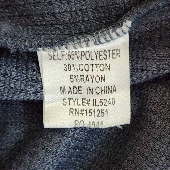 In Loom Charcoal Gray Colorblock Oversized Waffle Knit Henley Top NWT Size Small - Picture 10 of 11